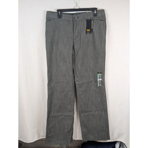 Lee Pants - Lee Trouser Regular Fit Mid Rise Flex Motion Pants Gray Women's Size 12 Long NWT